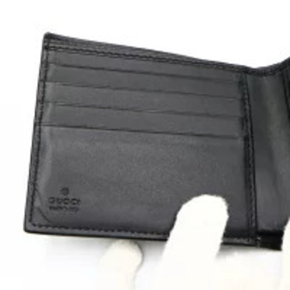 Gucci Bi fold Wallet Snake GG Supreme Black Gray h - Picture 10 of 11